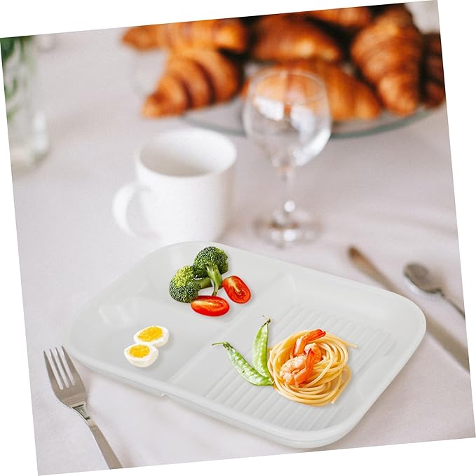 Divided Plate for Breakfast Divided Plate Ceramic Snack Tray Lid School Breakfast Trays