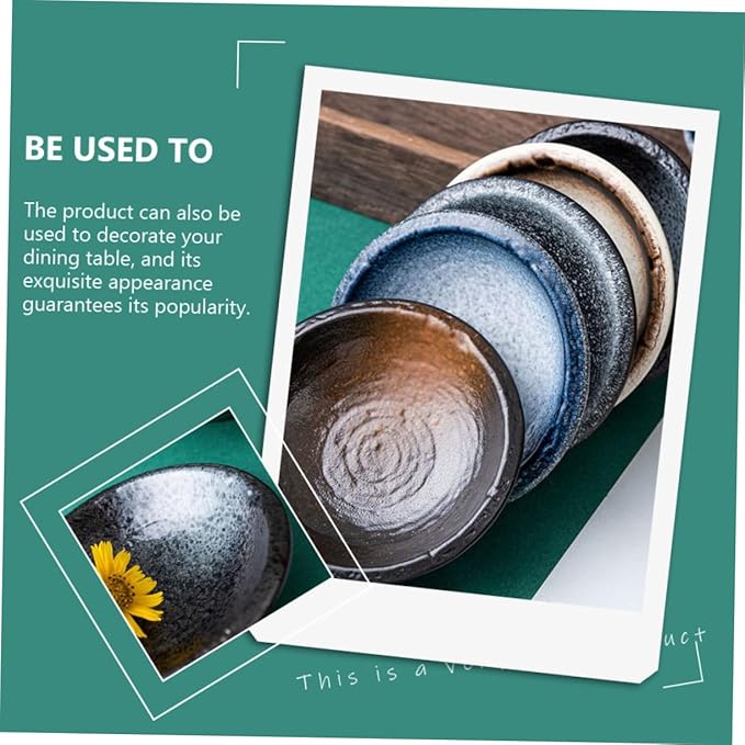 5Pcs Assorted Color Ceramic Sauce Dishes Elegant Seasoning Plates for Condiments Dipping and Appetizers and Beautiful Tableware