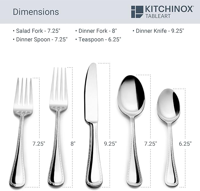 Seaport 43-piece Stainless Steel Silverware Set, Flatware Service for 8