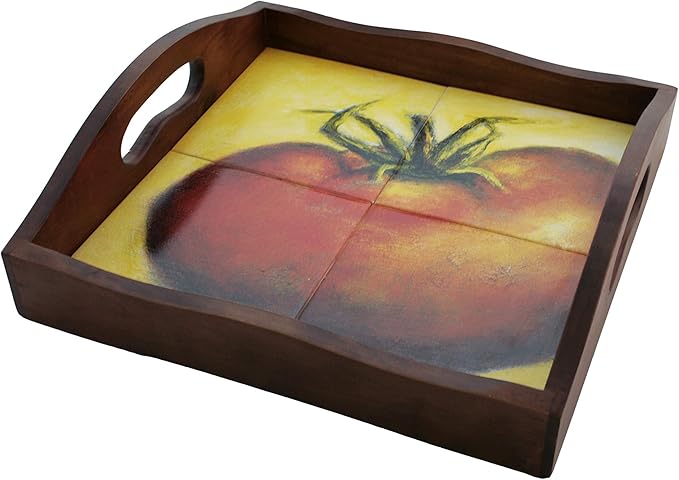 4 Tile Serving Tray 14" x 14" x 4" (TOMATO)