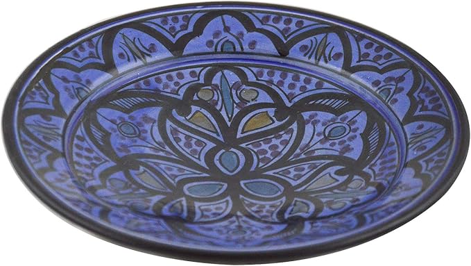 Ceramic Plates Moroccan Handmade Appetizer Tapas Serving Decorative 8 inches Round