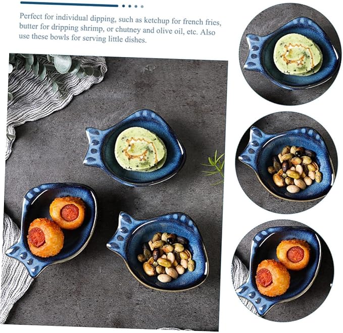 2Pcs Ceramic Seasoning Dishes Multifunctional Small Plates for Flavor and Sauce Condiment Dishes for Appetizers and Side Elegant Tableware