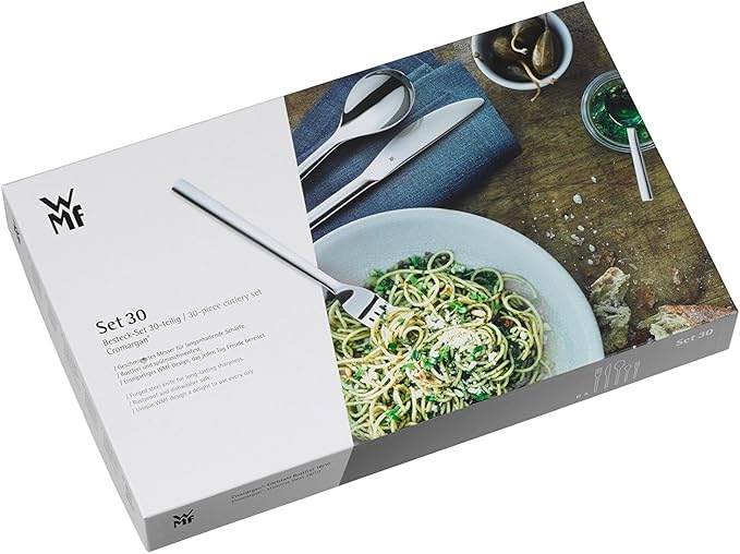 WMF Cutlery Set 30-Piece for 6 People Silk Cromargan 18/10 Stainless Steel Polished