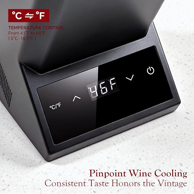 Electric Wine Chiller,Single Bottle Cooler for 750ml Wine/Champagne, 24-Hour Long-Lasting Cooling, Perfect Gift for Wine Lover