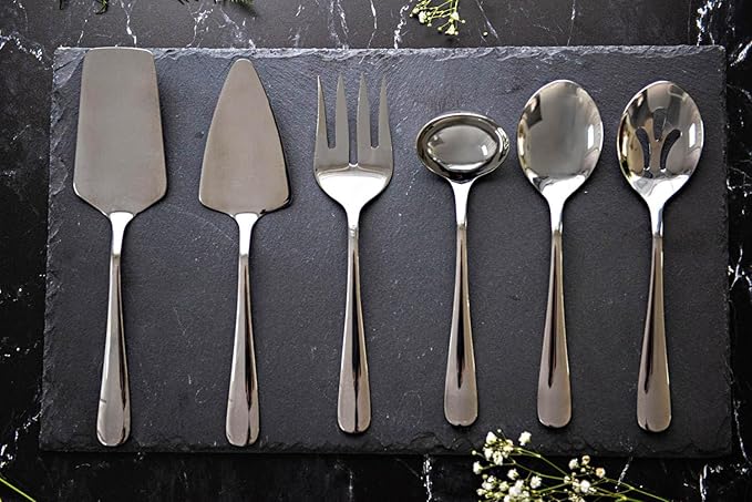 Nicole Miller 6-Piece Madison Hostess Set - Premium Stainless Steel Elegant Serving Utensils for Every Occasion