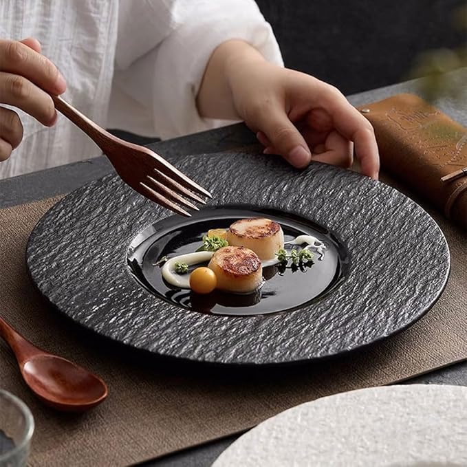 SONGCHAO Party Supplies Western Food Plates, Household Simple Nordic Steak Dinner Plates, Light Luxury Flat Plates, Shallow Plates, Ceramic Tableware Party Plates (Color : A)