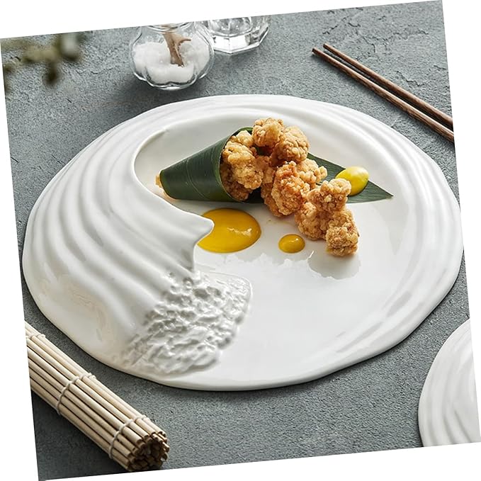 Cabilock Chunky Porcelain Dinner Plates Appetizer Plate Ceramic Serving Platter for Party