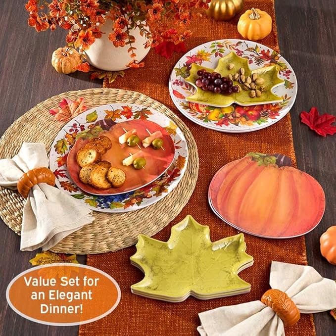 Set of 4 Appetizer Plates - Fall Leaves
