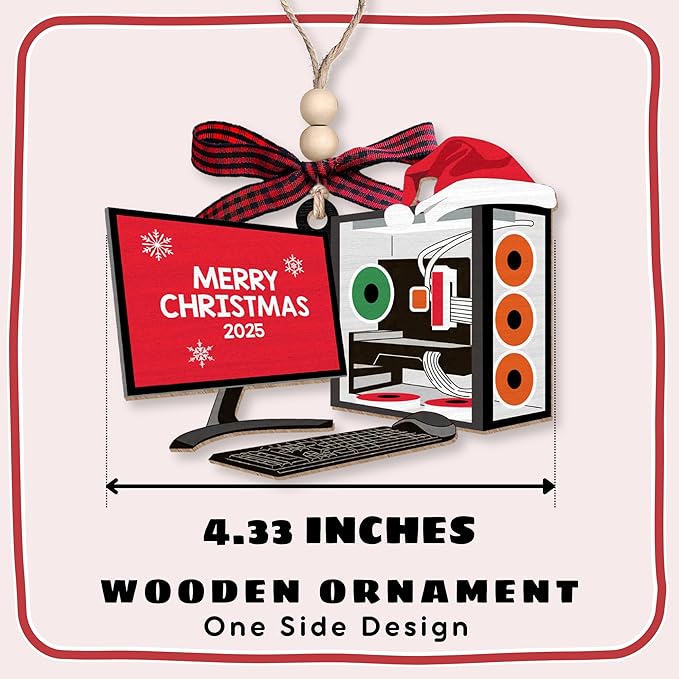Video Game Ornaments - Gaming Ornaments for Christmas Tree - Gamer Video Game Christmas Ornament for Teen Boys, Men - Gamer Gifts for Men - Wood Gaming Ornament 2025