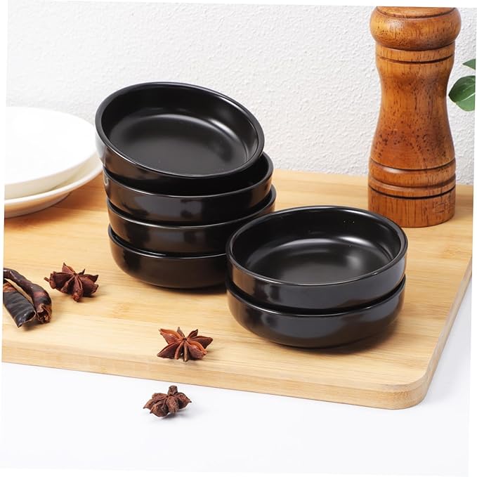 Alipis 6pcs Japanese Ceramic Dipping Dishes Multi-use Sauce Plates for Sushi Appetizers Condiments Non-stick Tableware for Easy Cleaning Maintenance