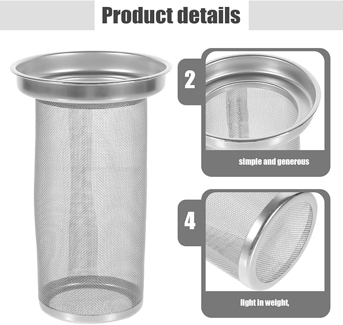 Luxshiny Stainless Steel Tea Strainer for Loose Leaf Tea Infuser Filter Pot Strainers Mesh Basket for Home Kitchen Brewing