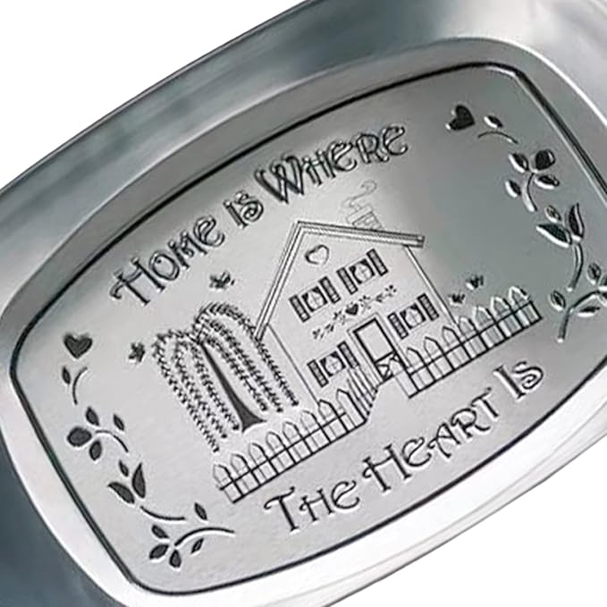 Portable Bread Tray, Oval Metal Picnic Plate Reusable Decorative Bread Serving Tray Multipurpose Tinplate Food Tray for Parties Gatherings (Home Style)