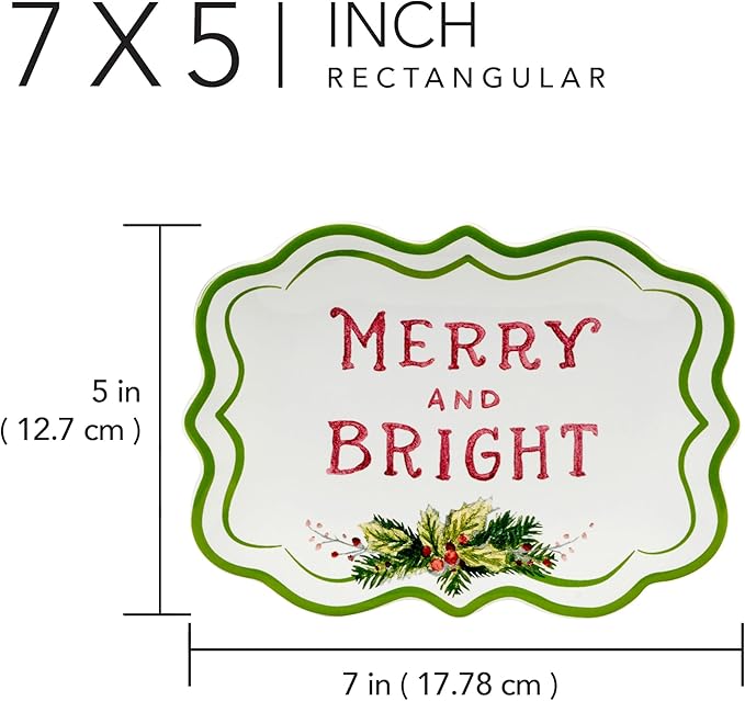 Snowman Greetings Set of 4 Ceramic Canape Plates – Adorned with jolly snowmen and wintry scenes, these small plates are perfect for festive entertaining 6"