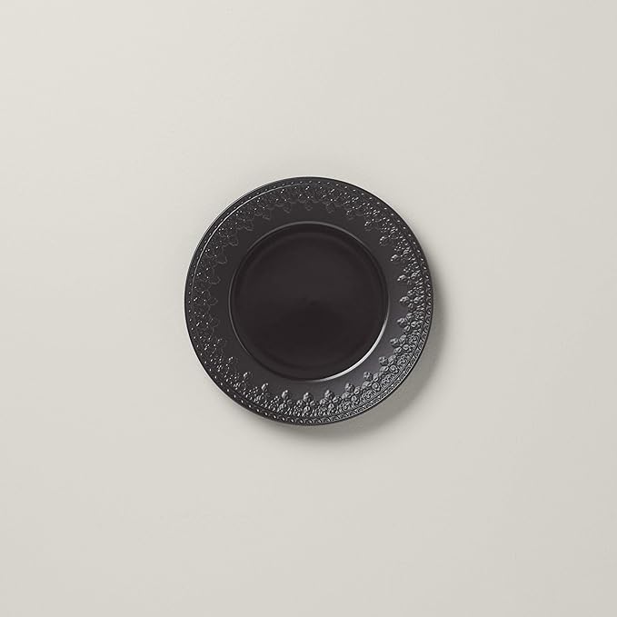 Lenox 888916 Chelse Muse Fleur Matte Black 4Pc Accent Plate Set