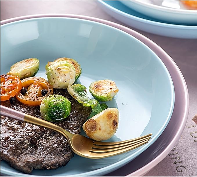 Kitchen Plates Ceramic Plate Salad Sushi Plate Ramen Fruit Steak Plate Suitable for Home Kitchen Restaurant Restaurant Plates(7in-C)