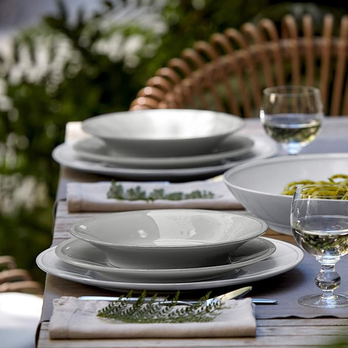Costa Nova Ceramic Stoneware 5-Piece Place Setting Service for 1 - Friso Collection, Grey | Microwave & Dishwasher Safe Dinnerware Set | Food Safe Glazing | Restaurant Quality Tableware