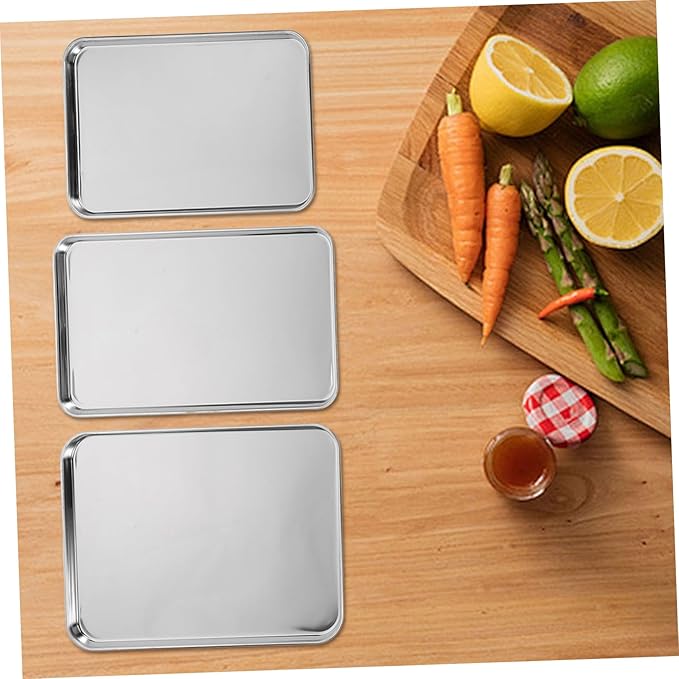 Stainless Serving Trays Rectangular Baking Trays Sizzling Platter for Catering