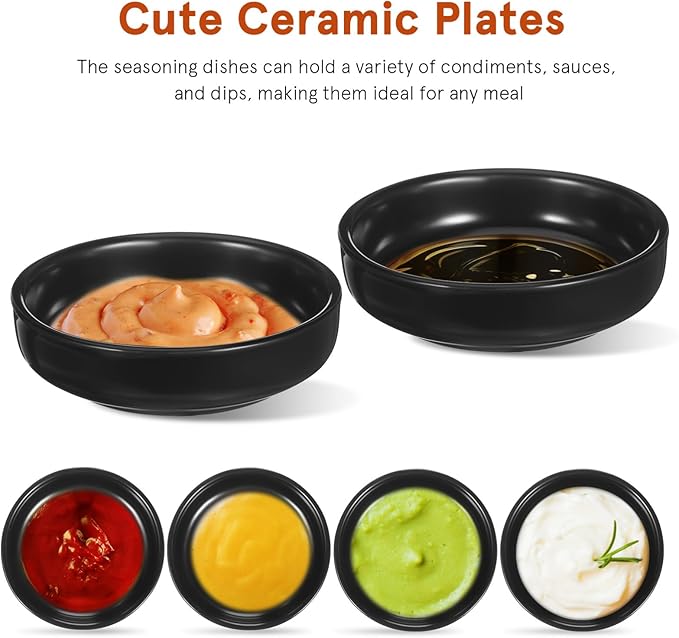 PRETYZOOM 6pcs Japanese Ceramic Dipping Dishes Elegant Appetizer Plates for Sushi Sauces Dips Desserts Snacks Serving Bowls Finish