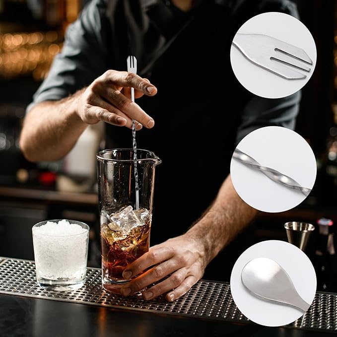 Muddlers for Cocktail Mixing Spoon Set of 10, 9.8 Inch Muddlers 304 Stainless Steel Fruit Crusher Mixing Spoon Ice Crusher for Bar Party and Home