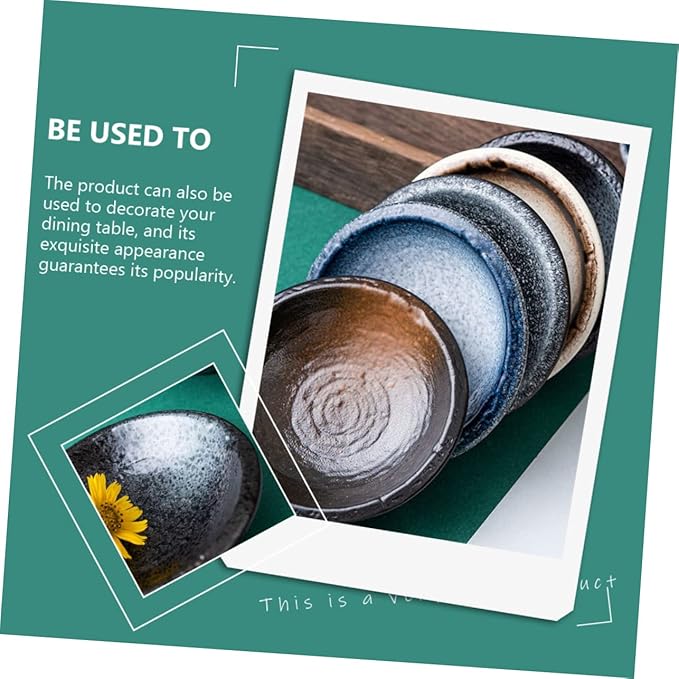 5pcs Ceramic Sauce Dishes for Dipping Seasoning Plate Vinegar Dish Assorted Patterns Decorative Appetizer Plates