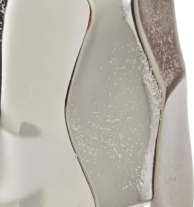 Deco 79 Aluminum Metal Decorative Vase Geometric Centerpiece Vase, Flower Vase for Home Decoration 7" x 7" x 15", Silver (Pack of 2)