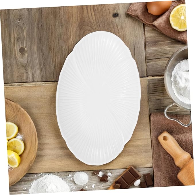TEHAUX Decorative Ceramic Plate for Serving Unique Design Appetizer Dish Versatile Use for Cheese Fruits Condiments Enhances Home and Kitchen Decor Eye Catching Tableware