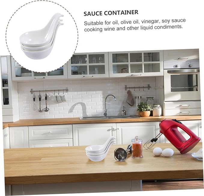 3pcs Ceramic Seasoning Dishes Appetizer Plates for Caviar Sauce Dips Truffle Goose Liver Serving Bowls Easy to Clean Portable