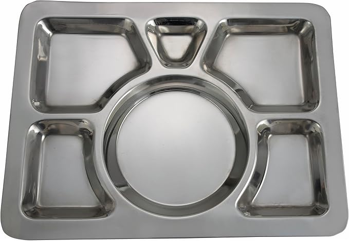 Winco Mess Tray, 6 Compartment, Style A, S/S, 15-1/2"x11-1/2
