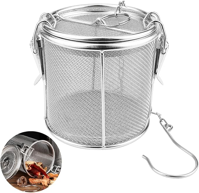 Stainless Steel Mesh Filter, Tea Strainers, Soup Seasoning Separation Basket, Tea and Spice Ball for Cooking Soup (Large)
