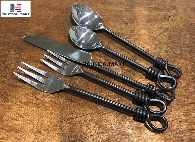 Twist and Shout Stainless Steel Flatware Set – Modern 6-Piece Silverware for Kitchen, Restaurants, Weddings & Parties Collection for Kitchen, Dining