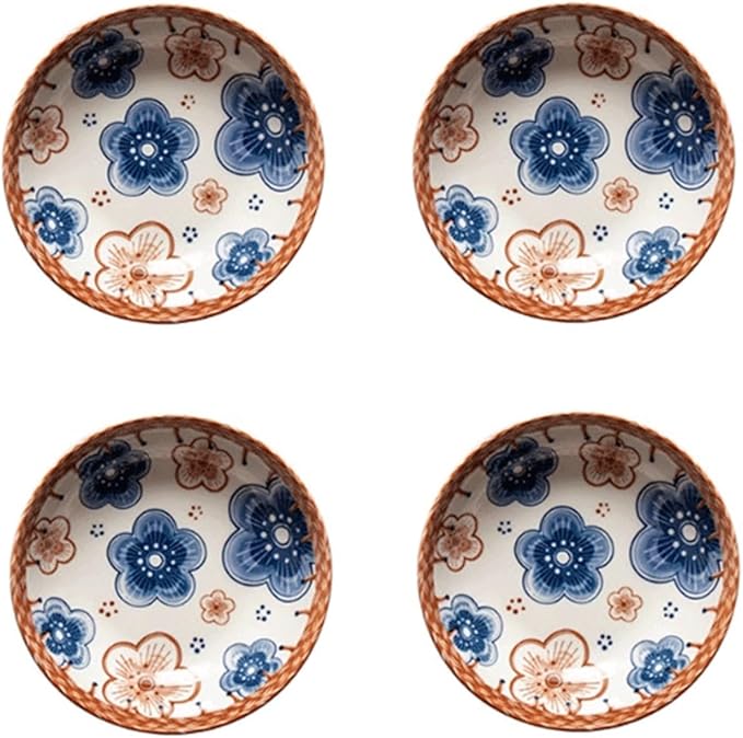 Salad plate Ceramic Snack Plates Appetizer Plates, Dessert Nuts Soy Sauce Dish Japanese Style Small Dishes for Dipping Dishe Stackable Snack Bowls. Plastic plate (Color : C)
