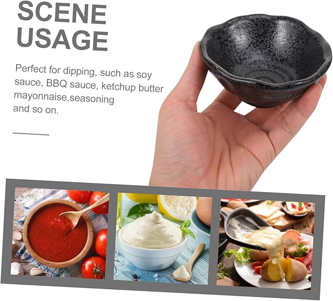 Cabilock Creative Irregular Ceramic Appetizer Serving Plate Unique Japanese Style Spice Dish Food-Grade Porcelain for Sauces and Seasonings for Restaurants and Home Use