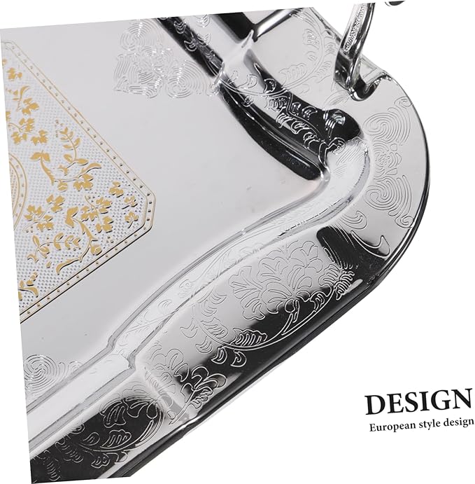 Unomor Elegant Stainless Steel Serving Tray Capacity Fruit Plate Versatile Desktop Fruit Tray Ktv Restaurant Dessert Serving Dish