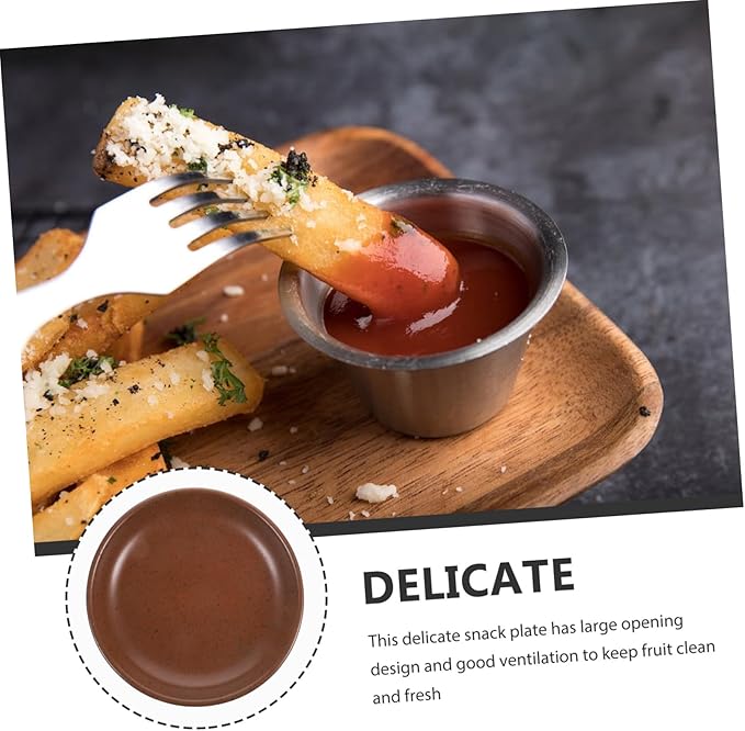 Ceramic Snack Plates Set of 4 Shallow Dipping Bowls for Soy Sauce Vinegar and Sauces Rustic Earthenware Appetizer Trays for Hotels and Restaurants