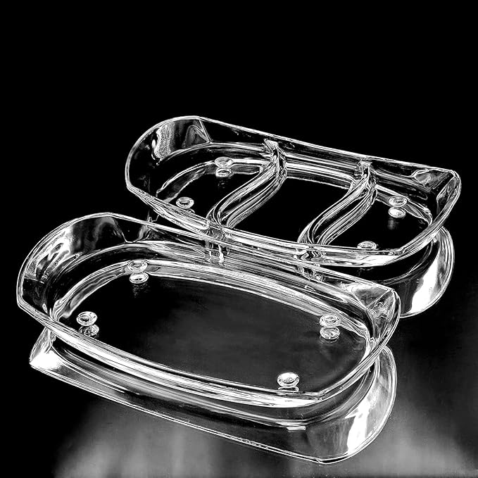 Prima Oblong 14.5" Glass Tray Set/2