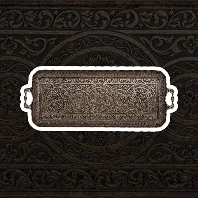 Alisveristime Turkish Ottoman Coffee Tea Beverage Serving Rectangle Tray (Small Tray) (13 INC*5.5 INC) (Autentic)