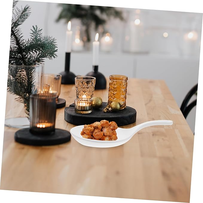 VALICLUD 2pcs White Handle Serving Platters Snack and Appetizer Plates Portable Sauce Dish for Family Gatherings Parties Weddings and Restaurants