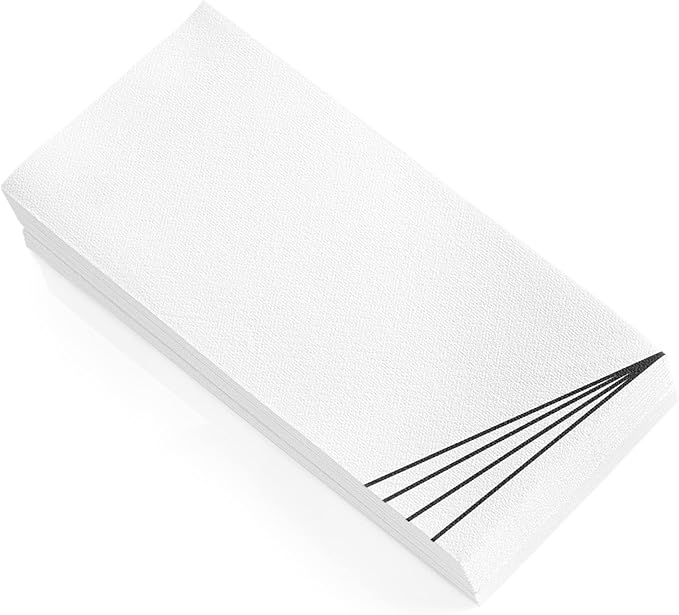 50 Pack Linen Feel Guest Paper Hand Towels | Disposable Super Absorbent Airlaid Paper Towels For Bathroom, Party, Weddings, Or Events | 12 x 17 Inches 1/6 Folded Decorative Design