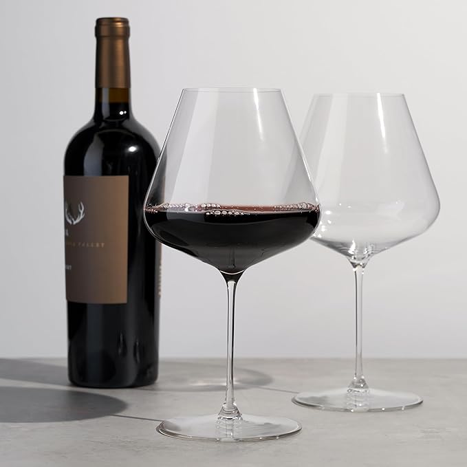 Spiegelau Definition Burgundy Wine Glasses, Large Crystal Clear Red Wine Glasses for Pinot Noir, Elegant Glassware, Wedding Gifts, Birthday Gifts for Women and Men, Home Bar, 34 oz, Set of 4
