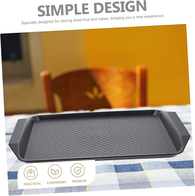 PRETYZOOM 1pc Multi-function Non-slip Serving Tray Capacity Food Storage for Snacks Fruits and Party Supplies for Restaurants Cafes and Home Use