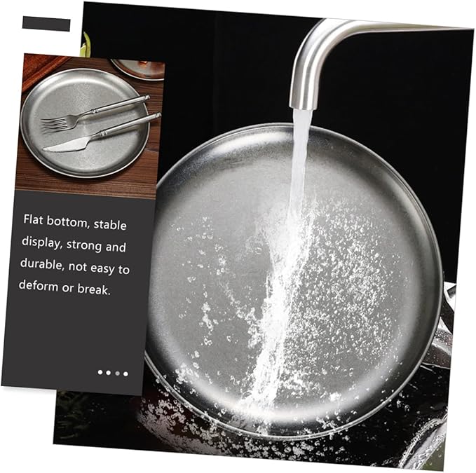 Stainless Steel Tea Party Dishes Pizza Pan Food Preservation Bar Serving Steak Cookie Tray Hamburger Banquet