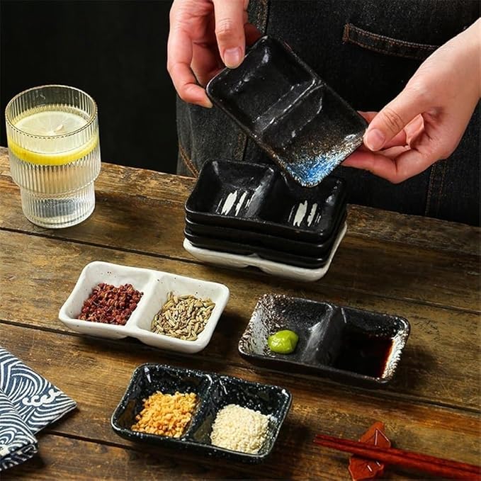 snack plate Ceramic Serving Platters Appetizer Trays Snack Dishes Divided Sauce for Restaurant Kitchen soup bowl