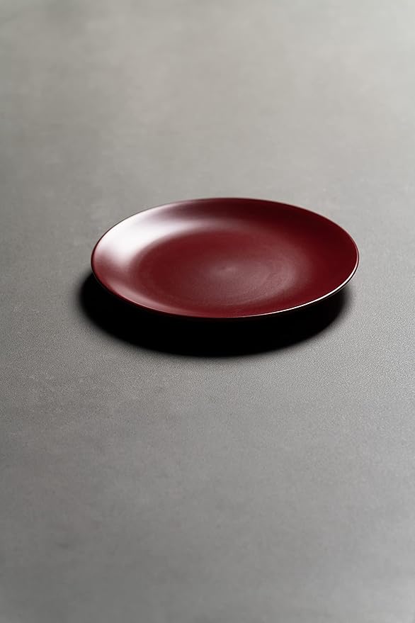 10 Strawberry Street Wazee Matte 8.25" Coupe Salad Plate, Set of 6, Red
