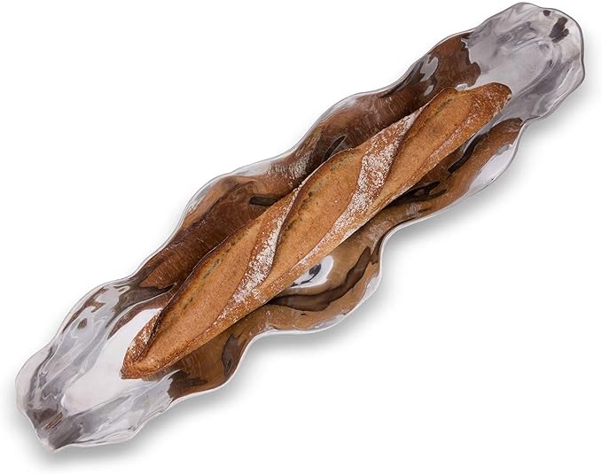 Arthur Court Carmel Collection Signature Aluminum Baguette Bread Tray 24 inch Long x 6 inch Wide