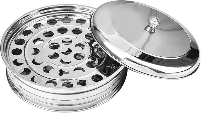 Communion Trays with Lid - Stainless Steel, Rectangular, Silver, Stackable - 18"L x 13.88"W x 3.39"H - 1 Communion Serving Tray for Churches
