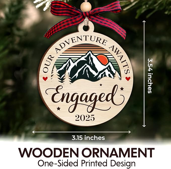 NewEleven Engagement Gifts for Couples - Gift for Newly Engaged Couples, Happy Engagement Gifts for Her, Him - Engaged Ornament from Friend and Family - Christmas Ornament