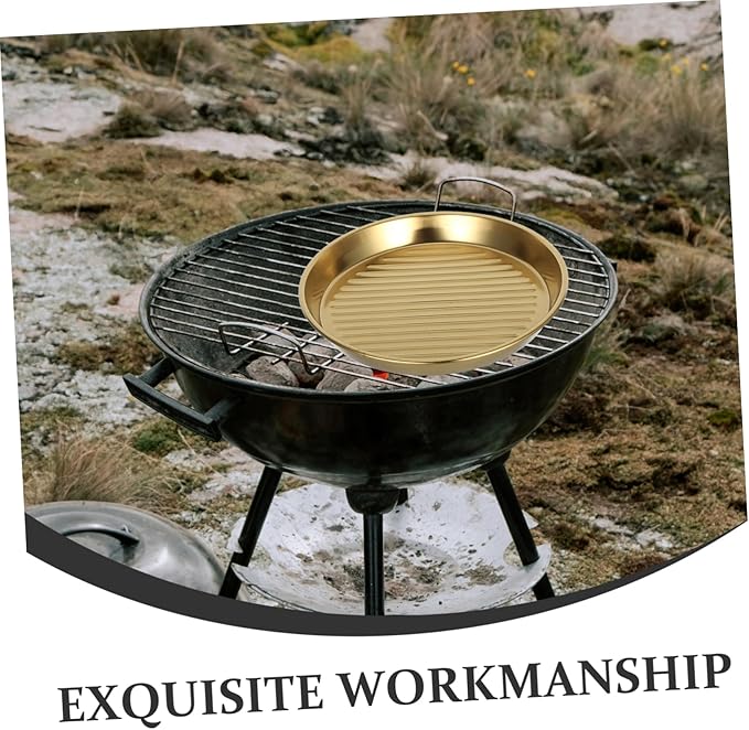 GLEAVI Stainless Steel Snack Plate 20cm Grilled Meat Dish Versatile Plate for Seafood Steaks Ideal for Camping Birthdays