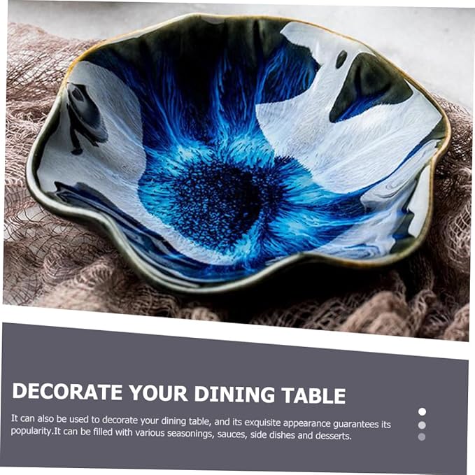 Luxshiny 3pcs Ceramic Seasoning Dishes for Dipping Sauces Beautiful Design for Appetizers Side Dishes and Home Entertaining