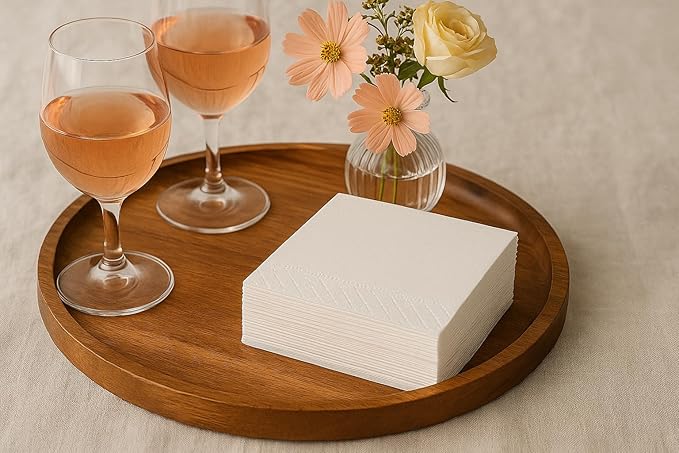 White Cocktail Napkins - 200 count! 2-Ply, Soft, Absorbent, Disposable Paper Napkins for Drinks, Parties, Events, Bars & Weddings! 5x5 inch Square