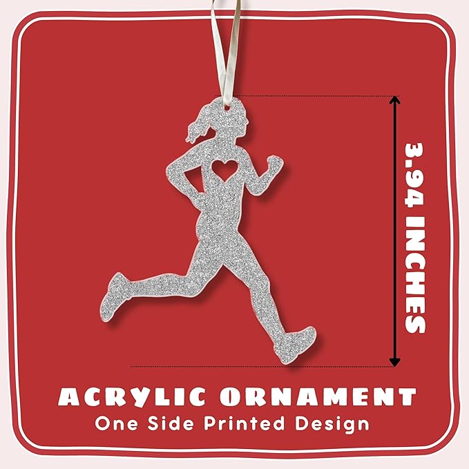 Running Ornaments - Running Christmas Ornament - Runner Ornaments for Christmas Tree - Run Lovers Gifts for Women, Men - Acrylic Hanging Ornament
